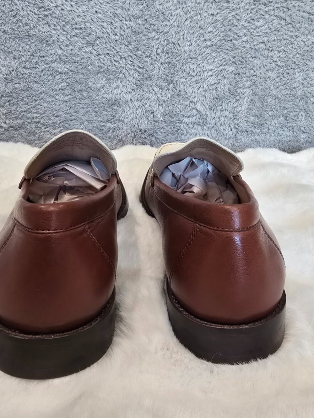 Cole Haan Lana Lux Penny Loafers Dark Cuoio Box Leather/Ivory Leather Size 8 - Picture 5 of 10